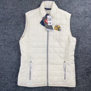 Cutter & Buck Green Bay Packers Womens Small Vest Packable Rainer Puffer White